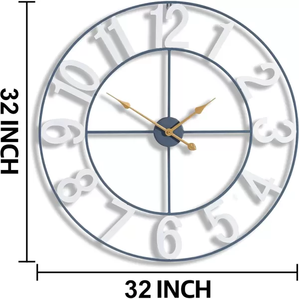 imageSorbus Large Wall Clock for Living Room Decor  Wall Clock for Kitchen  16 inch Big Wall Clock Decorative  Metal Wall Art  Analog Large Clock for Bedroom Home Kitchen Office Wall Decor WhiteWhite