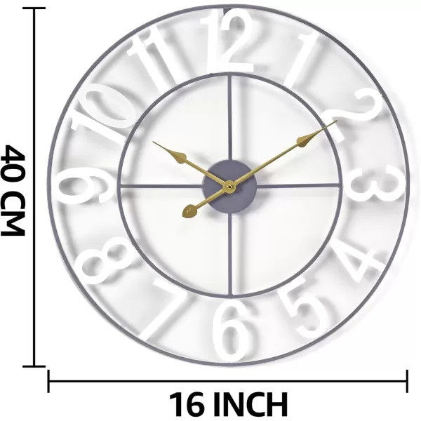 imageSorbus Large Wall Clock for Living Room Decor  Wall Clock for Kitchen  16 inch Big Wall Clock Decorative  Metal Wall Art  Analog Large Clock for Bedroom Home Kitchen Office Wall Decor WhiteWhite