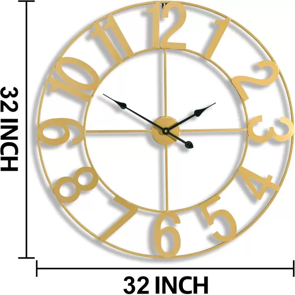 imageSorbus Large Wall Clock for Living Room Decor  Wall Clock for Kitchen  16 inch Big Wall Clock Decorative  Metal Wall Art  Analog Large Clock for Bedroom Home Kitchen Office Wall Decor WhiteGold