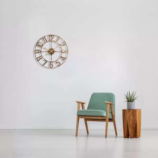 imageSorbus Large Wall Clock for Living Room Decor  Wall Clock for Kitchen  16 inch Big Wall Clock Decorative  Metal Wall Art  Analog Large Clock for Bedroom Home Kitchen Office Wall Decor WhiteBronze