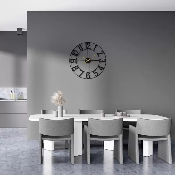 imageSorbus Large Wall Clock for Living Room Decor  Wall Clock for Kitchen  16 inch Big Wall Clock Decorative  Metal Wall Art  Analog Large Clock for Bedroom Home Kitchen Office Wall Decor WhiteBlack