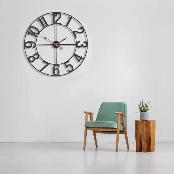 imageSorbus Large Wall Clock for Living Room Decor  Wall Clock for Kitchen  16 inch Big Wall Clock Decorative  Metal Wall Art  Analog Large Clock for Bedroom Home Kitchen Office Wall Decor WhiteBlack