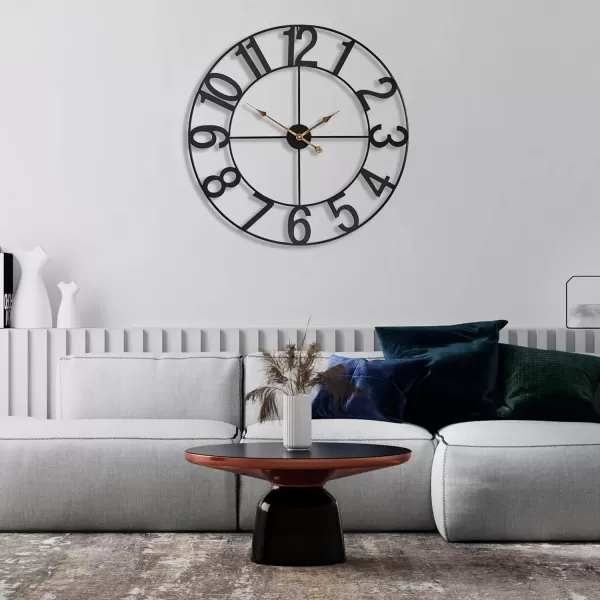 imageSorbus Large Wall Clock for Living Room Decor  Wall Clock for Kitchen  16 inch Big Wall Clock Decorative  Metal Wall Art  Analog Large Clock for Bedroom Home Kitchen Office Wall Decor WhiteBlack