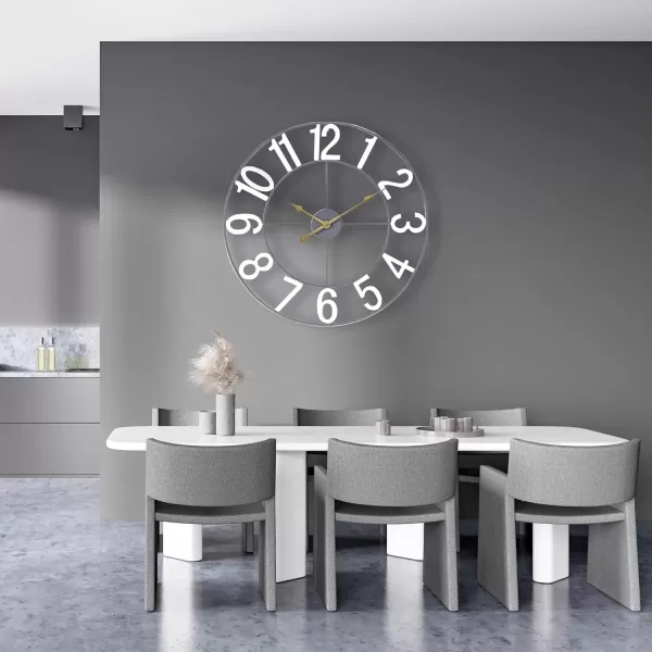 imageSorbus Large Wall Clock for Living Room Decor  Wall Clock for Kitchen  16 inch Big Wall Clock Decorative  Metal Wall Art  Analog Large Clock for Bedroom Home Kitchen Office Wall Decor WhiteWhite