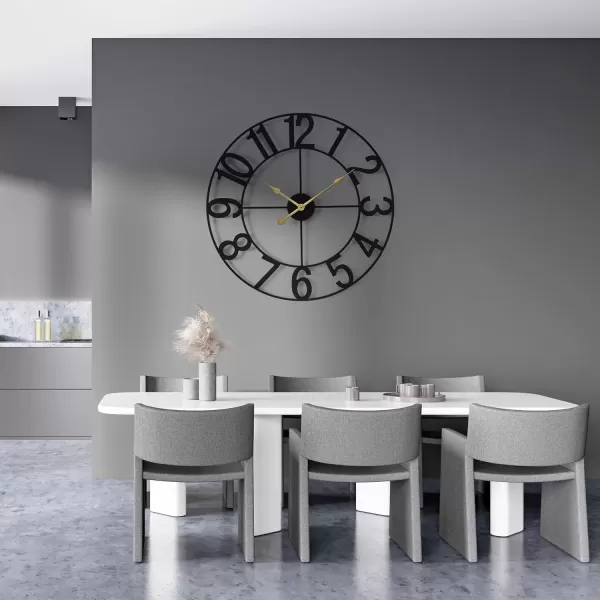 imageSorbus Large Wall Clock for Living Room Decor  Wall Clock for Kitchen  16 inch Big Wall Clock Decorative  Metal Wall Art  Analog Large Clock for Bedroom Home Kitchen Office Wall Decor WhiteBlack