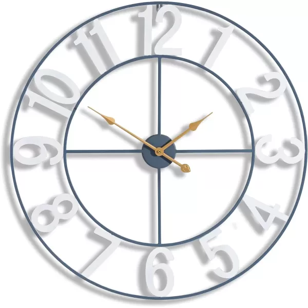 imageSorbus Large Wall Clock for Living Room Decor  Wall Clock for Kitchen  16 inch Big Wall Clock Decorative  Metal Wall Art  Analog Large Clock for Bedroom Home Kitchen Office Wall Decor WhiteWhite