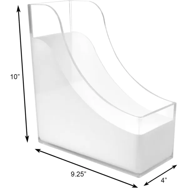 imageSorbus Magazine File Holder Storage Organizer Great for Desktop Shelf Home or Office White Clear Lucite MagazineFile Holder