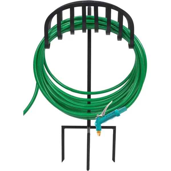 imageSorbus Manger Garden Hose Holder Stand Great for Garden Lawn Yard Decorative Water Hose Storage with Ground Stakes Holds 125Feet of 58Inch Hose