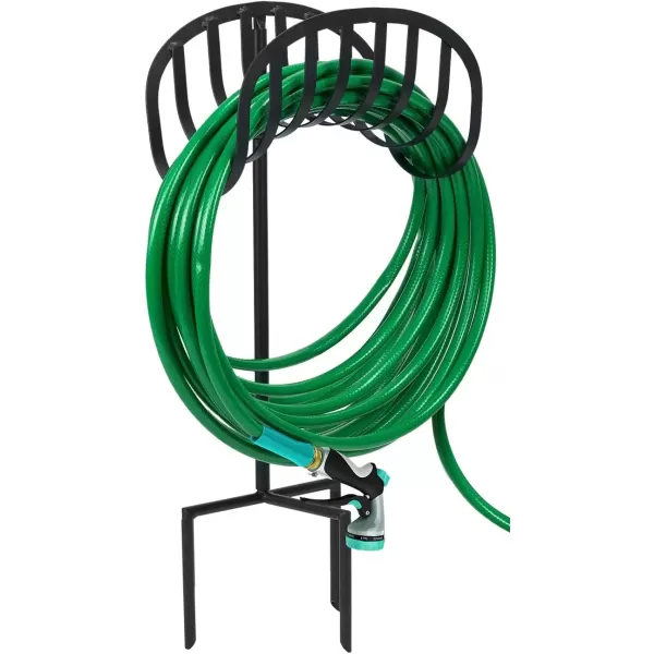 imageSorbus Manger Garden Hose Holder Stand Great for Garden Lawn Yard Decorative Water Hose Storage with Ground Stakes Holds 125Feet of 58Inch Hose