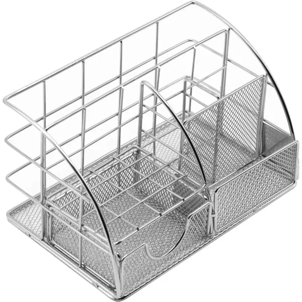 imageSorbus Rose Gold Desk Organizer for Women Cute Office Supplies Accessories AllinOne Desktop Caddy Includes PenPencil Holder Mail Organizer and Sliding Drawer for Home or OfficeCopperRose GoldAllinOne Caddy  Silver