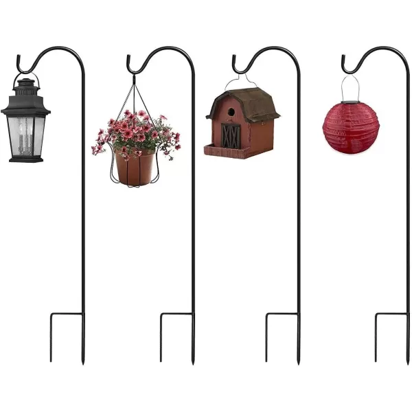 imageSorbus Shepherds Hooks for Outdoor  Set of 6 Extendable Garden Planter Stakes for Bird Feeders Outdoor Dcor Plants Lights Lanterns Flower Baskets and More Heavy Duty  Up to 65 Lbs 6 Pack4 Pack