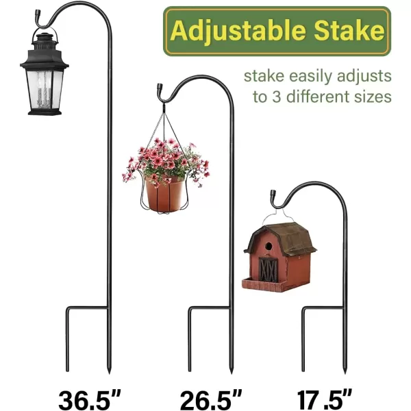 imageSorbus Shepherds Hooks for Outdoor  Set of 6 Extendable Garden Planter Stakes for Bird Feeders Outdoor Dcor Plants Lights Lanterns Flower Baskets and More Heavy Duty  Up to 65 Lbs 6 Pack4 Pack