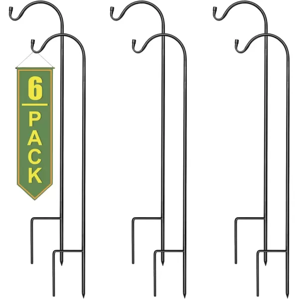 imageSorbus Shepherds Hooks for Outdoor  Set of 6 Extendable Garden Planter Stakes for Bird Feeders Outdoor Dcor Plants Lights Lanterns Flower Baskets and More Heavy Duty  Up to 65 Lbs 6 Pack6 Pack