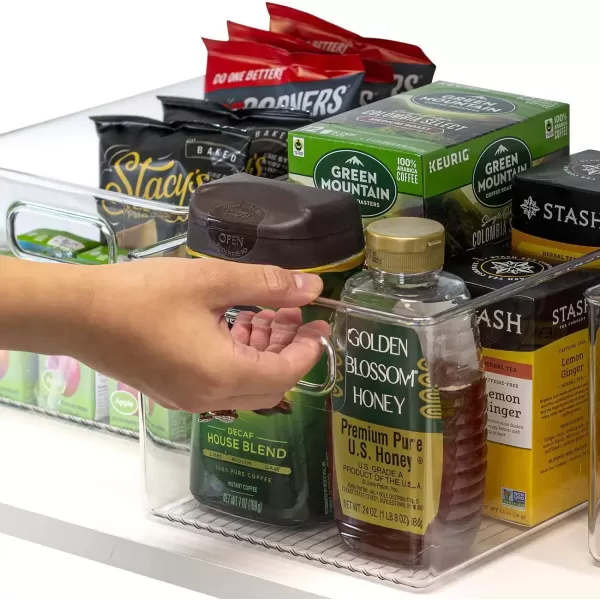 imageSorbus Small Clear Plastic Storage Bins for Shelves Clothes with Handle  Clear Storage Bins Drawer Shelf Closet Pantry Fridge Freezer Organizer Bins Closet Organizers and Storage 8 packLarge