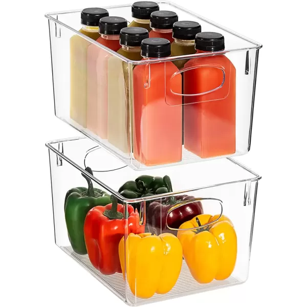 imageSorbus Small Clear Plastic Storage Bins for Shelves Clothes with Handle  Clear Storage Bins Drawer Shelf Closet Pantry Fridge Freezer Organizer Bins Closet Organizers and Storage 8 packLarge