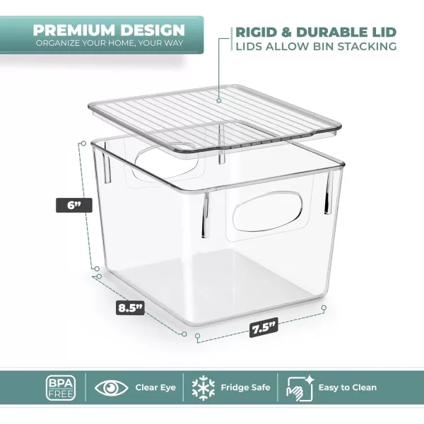 imageSorbus Small Clear Plastic Storage Bins with Lids Clear Stackable Storage Bins Clear Toy Storage Bins Clothes Medicine Makeup Closet Art Supply Bathroom Shoe Toy Storage Organizer 2 PackMedium