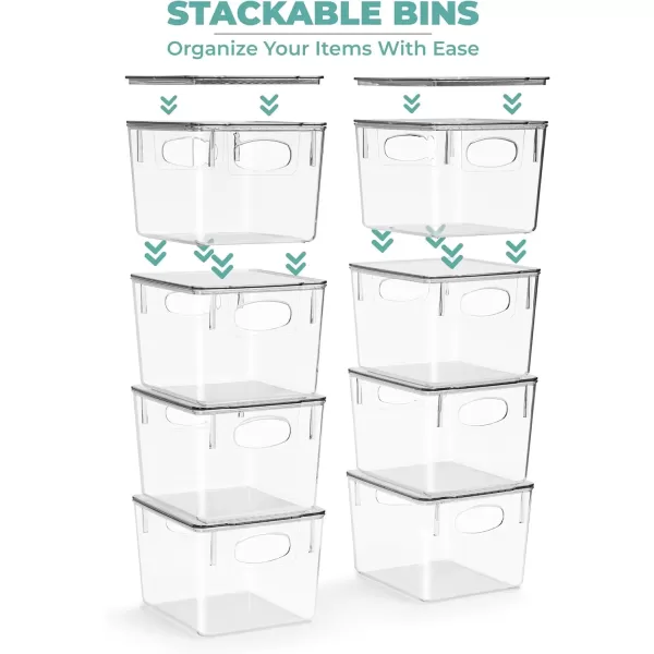 imageSorbus Small Clear Plastic Storage Bins with Lids Clear Stackable Storage Bins Clear Toy Storage Bins Clothes Medicine Makeup Closet Art Supply Bathroom Shoe Toy Storage Organizer 2 PackMedium