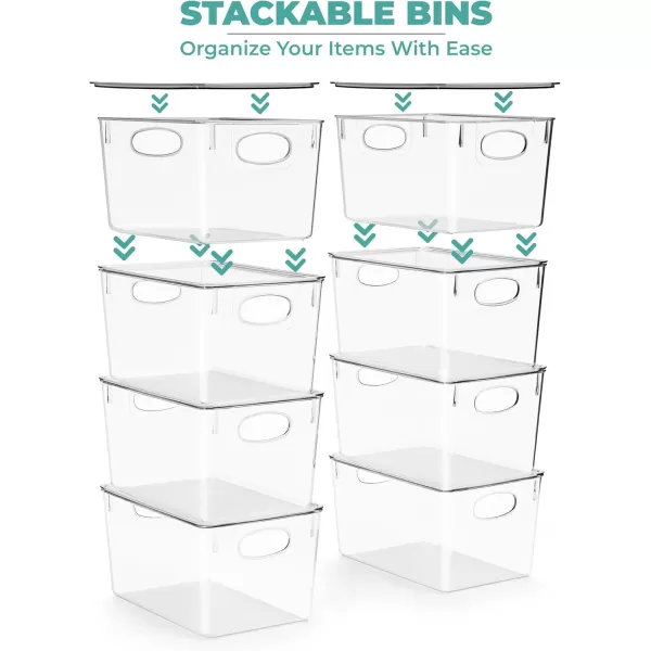 imageSorbus Small Clear Plastic Storage Bins with Lids Clear Stackable Storage Bins Clear Toy Storage Bins Clothes Medicine Makeup Closet Art Supply Bathroom Shoe Toy Storage Organizer 2 PackLarge