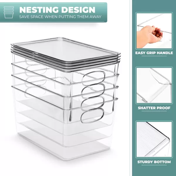 imageSorbus Small Clear Plastic Storage Bins with Lids Clear Stackable Storage Bins Clear Toy Storage Bins Clothes Medicine Makeup Closet Art Supply Bathroom Shoe Toy Storage Organizer 2 PackLarge