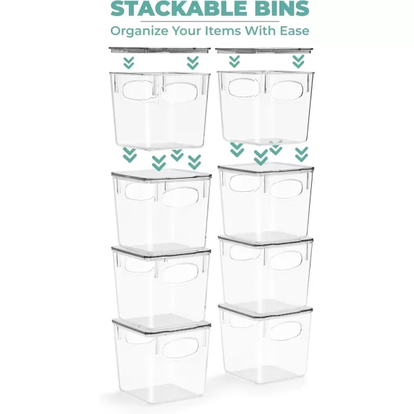 imageSorbus Small Clear Plastic Storage Bins with Lids Clear Stackable Storage Bins Clear Toy Storage Bins Clothes Medicine Makeup Closet Art Supply Bathroom Shoe Toy Storage Organizer 2 PackSmall