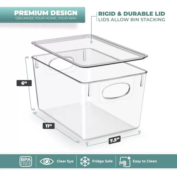 imageSorbus Small Clear Plastic Storage Bins with Lids Clear Stackable Storage Bins Clear Toy Storage Bins Clothes Medicine Makeup Closet Art Supply Bathroom Shoe Toy Storage Organizer 2 PackLarge