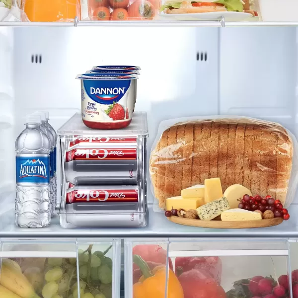 imageSorbus Soda Can Organizer for Refrigerator  Stackable with Lid Holds 12 Cans Each BPAFree  Fridge Organizers and Storage Soda Can Dispenser for Refrigerator 1 Pack1 Pack