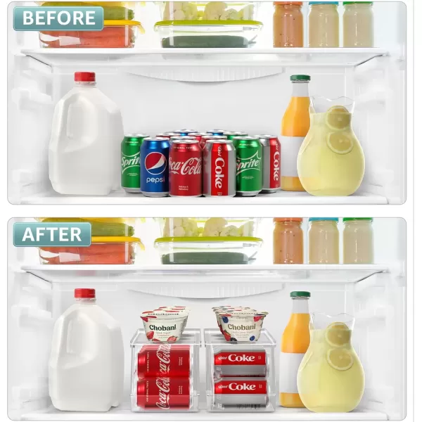 imageSorbus Soda Can Organizer for Refrigerator  Stackable with Lid Holds 12 Cans Each BPAFree  Fridge Organizers and Storage Soda Can Dispenser for Refrigerator 1 Pack2 Pack