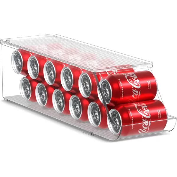 imageSorbus Soda Can Organizer for Refrigerator  Stackable with Lid Holds 12 Cans Each BPAFree  Fridge Organizers and Storage Soda Can Dispenser for Refrigerator 1 Pack1 Pack