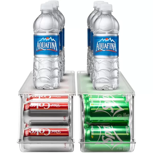 imageSorbus Soda Can Organizer for Refrigerator  Stackable with Lid Holds 12 Cans Each BPAFree  Fridge Organizers and Storage Soda Can Dispenser for Refrigerator 1 Pack4 Pack