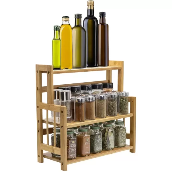 imageSorbus Spice Rack Bamboo Countertop Storage 3Tier MultiPurpose Organizer Shelf for Kitchen Bathroom Bedroom 3Tier
