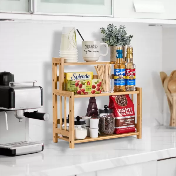 imageSorbus Spice Rack Bamboo Countertop Storage 3Tier MultiPurpose Organizer Shelf for Kitchen Bathroom Bedroom 3Tier