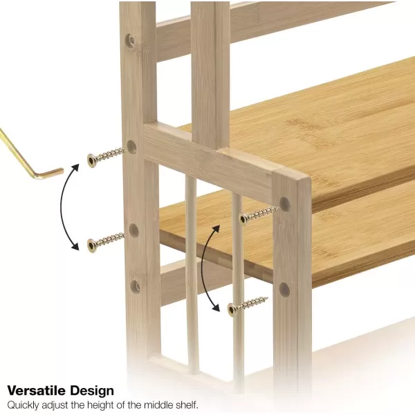 imageSorbus Spice Rack Bamboo Countertop Storage 3Tier MultiPurpose Organizer Shelf for Kitchen Bathroom Bedroom 3Tier