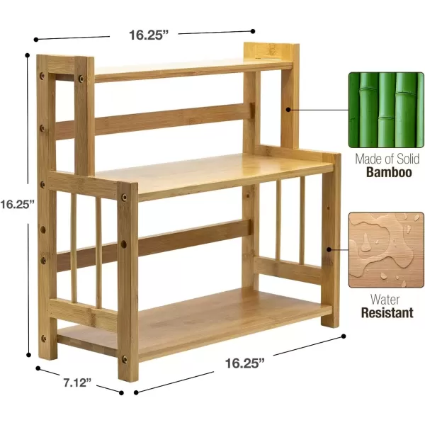 imageSorbus Spice Rack Bamboo Countertop Storage 3Tier MultiPurpose Organizer Shelf for Kitchen Bathroom Bedroom 3Tier