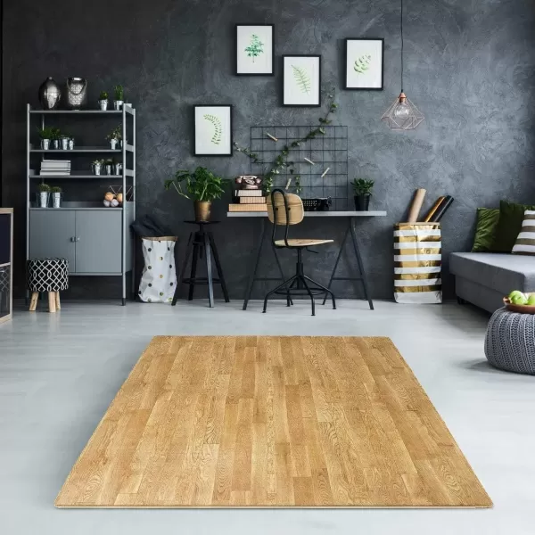 imageSorbus Wood Floor Mats Foam Interlocking Wood Mats Each Tile 1 Square Foot 38Inch Thick Puzzle Wood Tiles with Borders  for Home Office Playroom Basement 16 Tiles 16 Sq ft Wood Grain  GrayWood Grain  Pine