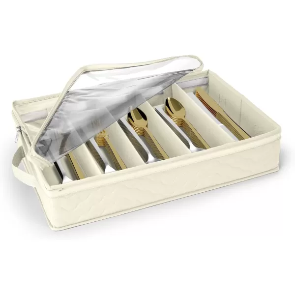 imageChina Platter Storage Containers  Serving Platter Storage Containers  Christmas Platter Storage Rack ampamp Platter Organizer Quilted Exterior Handles ampamp Felt Dividers Storage Platter for Packing DishesBeige