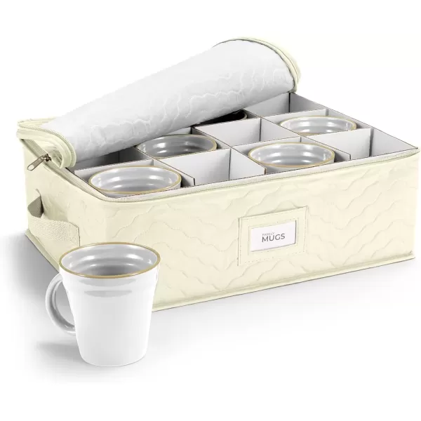 imageChina Platter Storage Containers  Serving Platter Storage Containers  Christmas Platter Storage Rack ampamp Platter Organizer Quilted Exterior Handles ampamp Felt Dividers Storage Platter for Packing DishesBeige