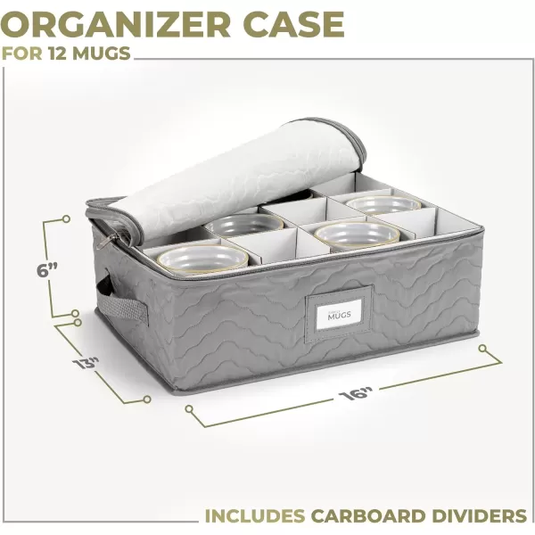 imageChina Platter Storage Containers  Serving Platter Storage Containers  Christmas Platter Storage Rack ampamp Platter Organizer Quilted Exterior Handles ampamp Felt Dividers Storage Platter for Packing DishesGray