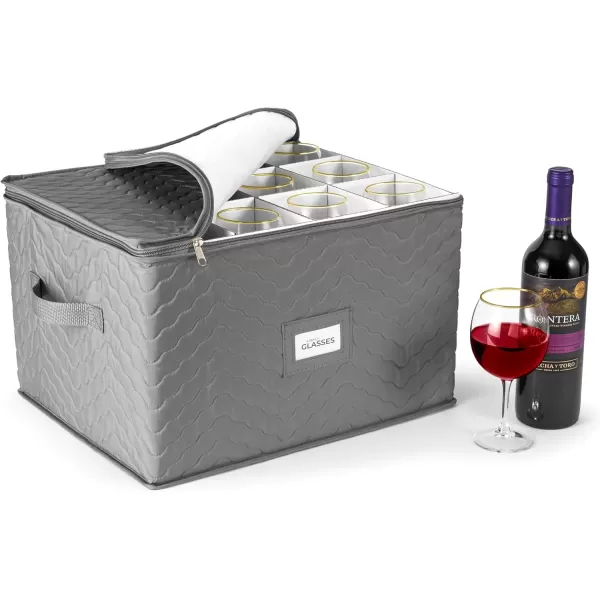 imageChina Platter Storage Containers  Serving Platter Storage Containers  Christmas Platter Storage Rack ampamp Platter Organizer Quilted Exterior Handles ampamp Felt Dividers Storage Platter for Packing DishesGray