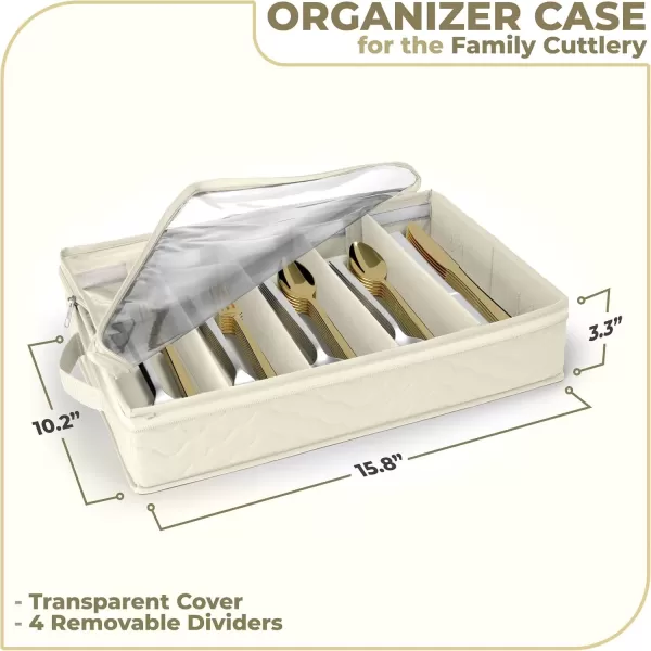 imageChina Platter Storage Containers  Serving Platter Storage Containers  Christmas Platter Storage Rack ampamp Platter Organizer Quilted Exterior Handles ampamp Felt Dividers Storage Platter for Packing DishesBeige