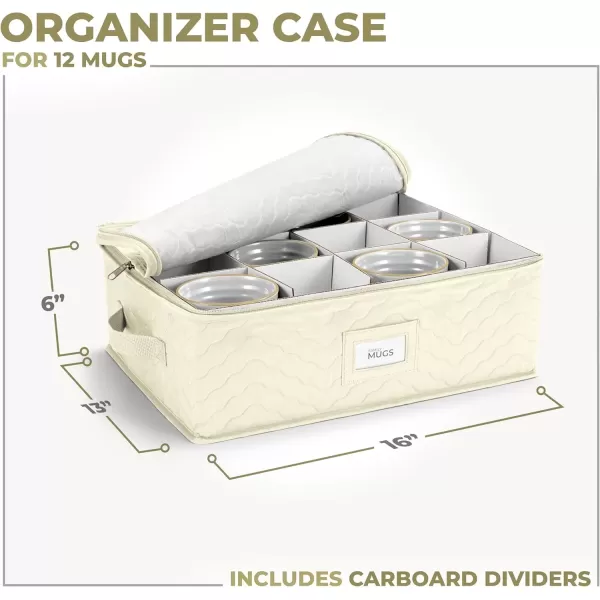 imageChina Platter Storage Containers  Serving Platter Storage Containers  Christmas Platter Storage Rack ampamp Platter Organizer Quilted Exterior Handles ampamp Felt Dividers Storage Platter for Packing DishesBeige