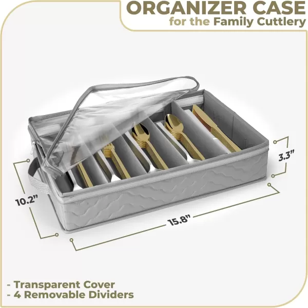 imageChina Platter Storage Containers  Serving Platter Storage Containers  Christmas Platter Storage Rack ampamp Platter Organizer Quilted Exterior Handles ampamp Felt Dividers Storage Platter for Packing DishesGray