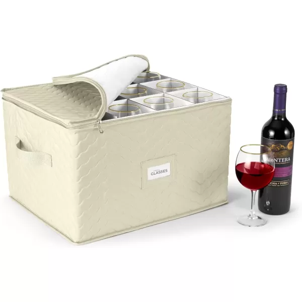 imageChina Platter Storage Containers  Serving Platter Storage Containers  Christmas Platter Storage Rack ampamp Platter Organizer Quilted Exterior Handles ampamp Felt Dividers Storage Platter for Packing DishesBeige