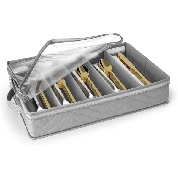imageChina Platter Storage Containers  Serving Platter Storage Containers  Christmas Platter Storage Rack ampamp Platter Organizer Quilted Exterior Handles ampamp Felt Dividers Storage Platter for Packing DishesGray