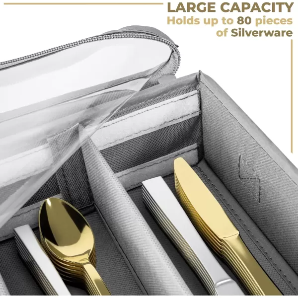 imageChina Platter Storage Containers  Serving Platter Storage Containers  Christmas Platter Storage Rack ampamp Platter Organizer Quilted Exterior Handles ampamp Felt Dividers Storage Platter for Packing DishesGray