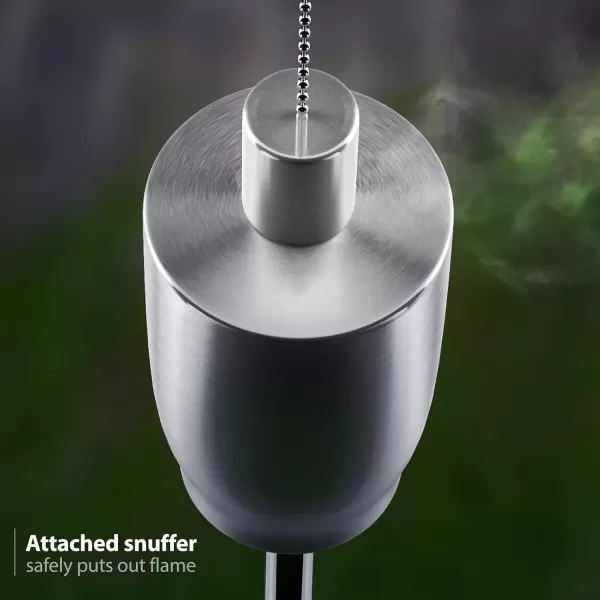 imageMatney Stainless Steel Tiki Torches for Outside  Outdoor Torches  Patio Garden ampamp Yard Lights  5 ft Oil Lamp for Citronella  Fiberglass Wick ampamp Snuffer Cap  Set of 2 Cone2 Pack