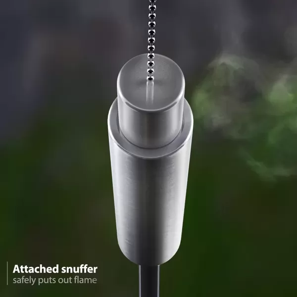 imageMatney Stainless Steel Tiki Torches for Outside  Outdoor Torches  Patio Garden ampamp Yard Lights  5 ft Oil Lamp for Citronella  Fiberglass Wick ampamp Snuffer Cap  Set of 2 Cone4 Pack