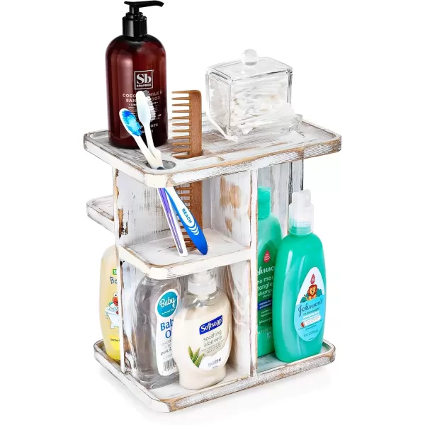 imageSorbus 360 Makeup Organizer  Bamboo Wood Make Up Storage Carousel for Cosmetics Skin Care Rotating Makeup Organizer for Vanity Bathroom StorageGrey