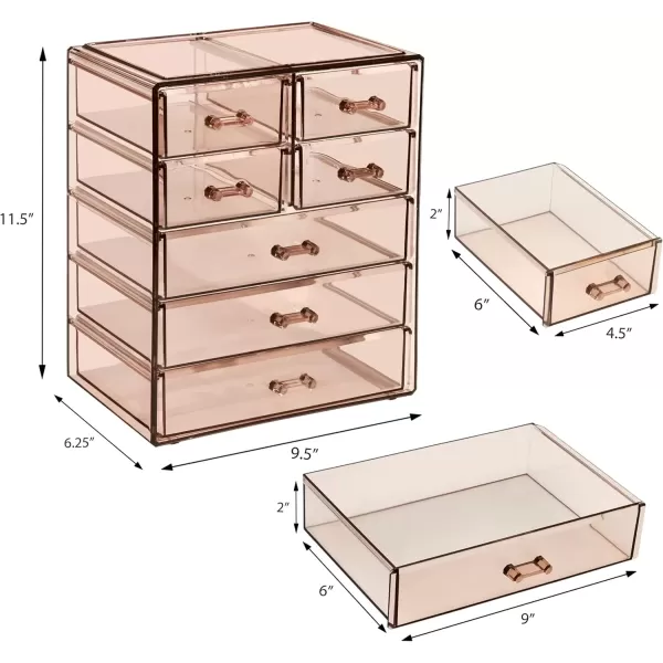 imageSorbus Cosmetics Makeup and Jewelry Big Storage Case Display  Stylish Vanity Bathroom CaseBronze Glow