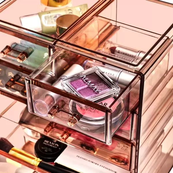 imageSorbus Cosmetics Makeup and Jewelry Big Storage Case Display  Stylish Vanity Bathroom CaseBronze Glow