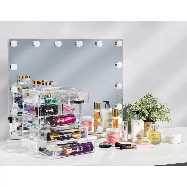 imageSorbus Cosmetics Makeup and Jewelry Big Storage Case Display  Stylish Vanity Bathroom CaseClear